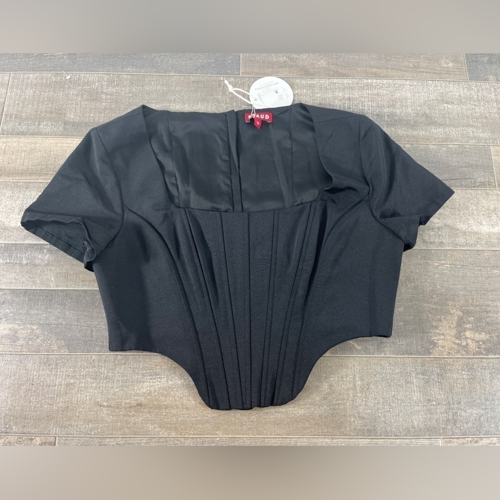 NEW Staud Peony Black Corset Top - Picture 2 of 12